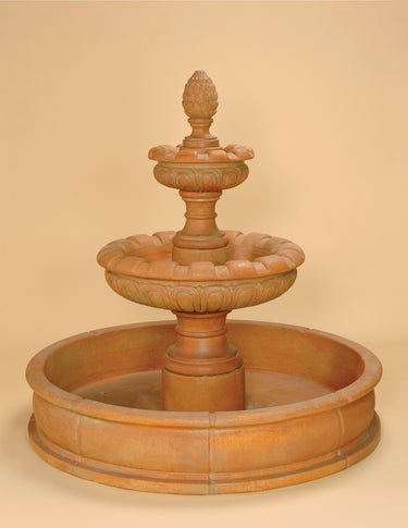 Patio Artistes Two Tier Pond Outdoor Fountain – Ornate Cast Stone Elegance by Giannini